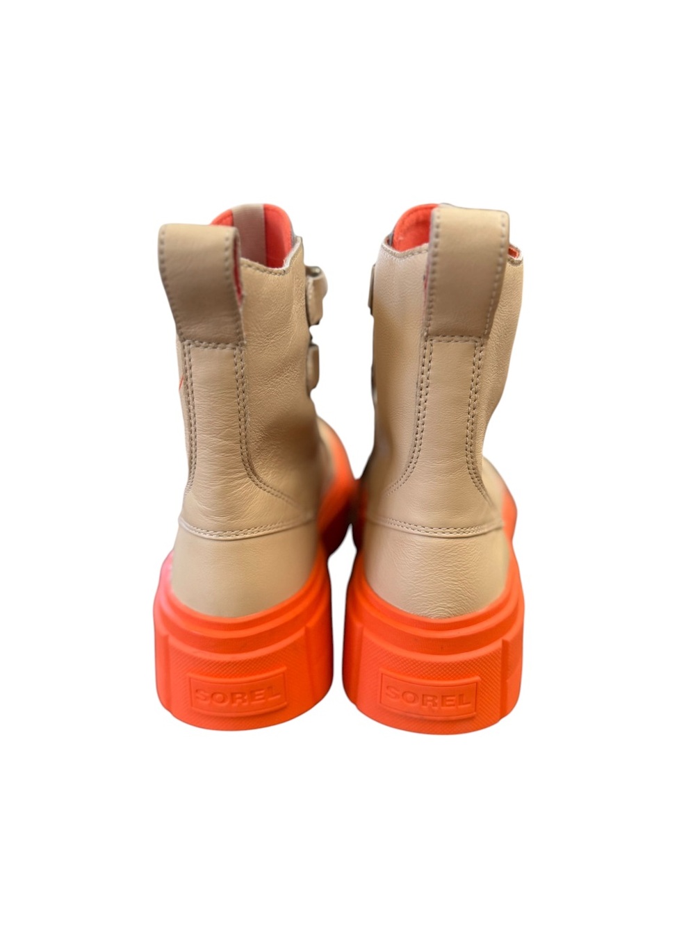 Sorel Caribou X Lace-Up Orange and CreamTan Boots - Sz 8 - Picture 4 of 8